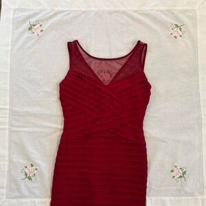 ⟡ deep red sleeveless bandage-style dress from Calvin Klein in size 2 ⟡